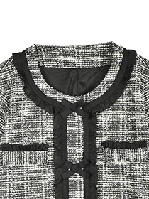 幸せﾘﾎﾞﾝ&ふりるの上品ﾂｲｰﾄﾞｼﾞｬｹｯﾄ 詳細画像