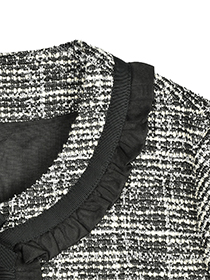 幸せﾘﾎﾞﾝ&ふりるの上品ﾂｲｰﾄﾞｼﾞｬｹｯﾄ 詳細画像