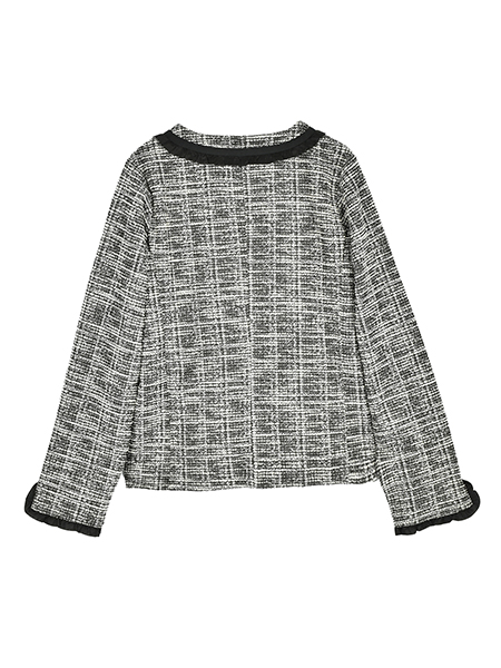 幸せﾘﾎﾞﾝ&ふりるの上品ﾂｲｰﾄﾞｼﾞｬｹｯﾄ 詳細画像 ﾌﾞﾗｯｸ 2