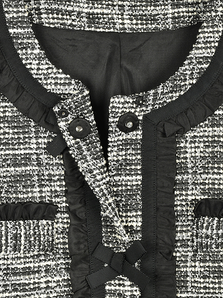 幸せﾘﾎﾞﾝ&ふりるの上品ﾂｲｰﾄﾞｼﾞｬｹｯﾄ 詳細画像 ﾌﾞﾗｯｸ 6