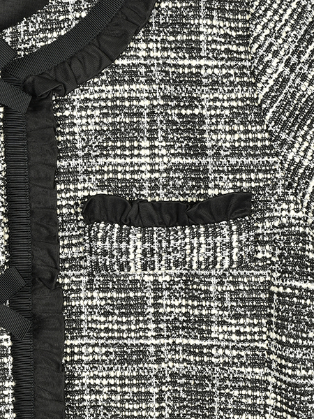 幸せﾘﾎﾞﾝ&ふりるの上品ﾂｲｰﾄﾞｼﾞｬｹｯﾄ 詳細画像 ﾌﾞﾗｯｸ 7