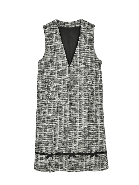 上品ﾘﾎﾞﾝﾂｲｰﾄﾞｼﾞｬﾝｽｶ 詳細画像 ﾌﾞﾗｯｸ 1