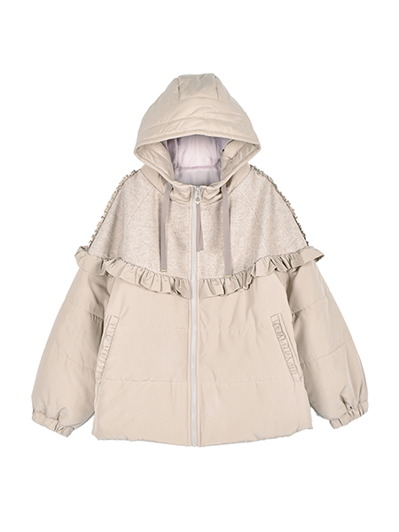 異素材MIXの中わたふりるﾌﾞﾙｿﾞﾝ 詳細画像 ｸﾞﾚｰｼﾞｭ 1