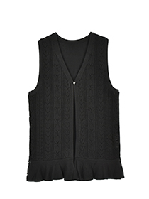 透かしﾊｰﾄﾘﾎﾞﾝのふりるﾆｯﾄｼﾞﾚ