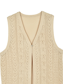 透かしﾊｰﾄﾘﾎﾞﾝのふりるﾆｯﾄｼﾞﾚ 詳細画像