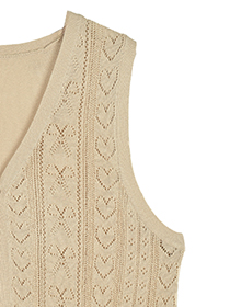 透かしﾊｰﾄﾘﾎﾞﾝのふりるﾆｯﾄｼﾞﾚ 詳細画像