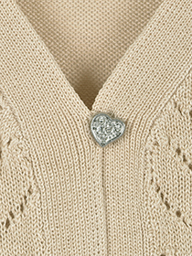 透かしﾊｰﾄﾘﾎﾞﾝのふりるﾆｯﾄｼﾞﾚ 詳細画像