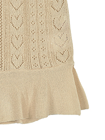 透かしﾊｰﾄﾘﾎﾞﾝのふりるﾆｯﾄｼﾞﾚ 詳細画像