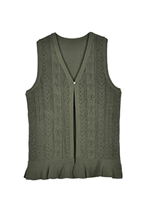 透かしﾊｰﾄﾘﾎﾞﾝのふりるﾆｯﾄｼﾞﾚ 詳細画像