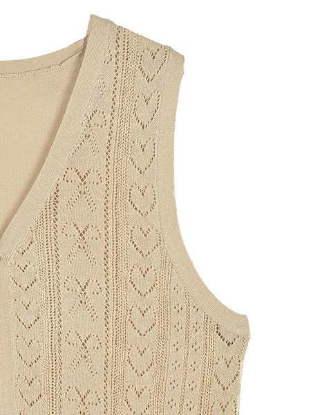 透かしﾊｰﾄﾘﾎﾞﾝのふりるﾆｯﾄｼﾞﾚ 詳細画像 ﾍﾞｰｼﾞｭ 4