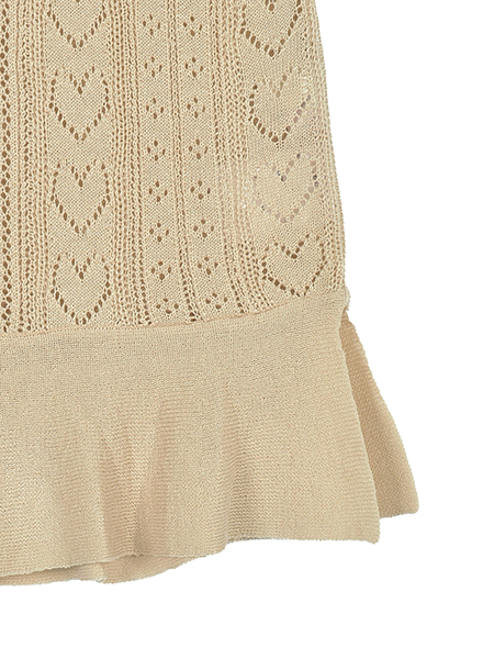 透かしﾊｰﾄﾘﾎﾞﾝのふりるﾆｯﾄｼﾞﾚ 詳細画像 ﾍﾞｰｼﾞｭ 6