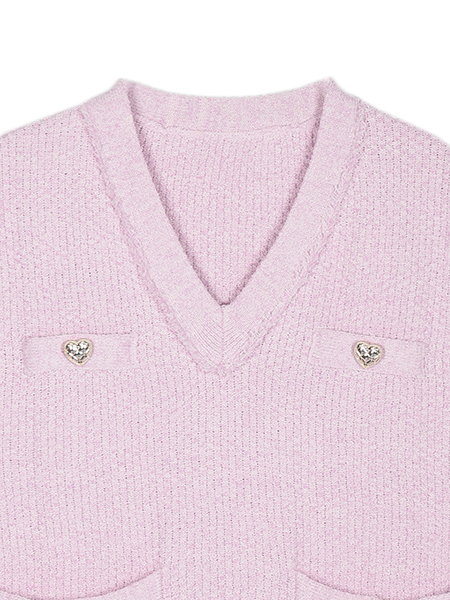 ｺｰﾃﾞ鮮度UPなﾊｰﾄﾎﾞﾀﾝﾆｯﾄﾍﾞｽﾄ 詳細画像 ﾋﾟﾝｸ 3