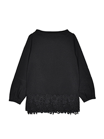 裾ﾚｰｽがﾌｪﾐﾆﾝなﾗﾒ裏毛ﾌﾟﾙｵｰﾊﾞｰ 詳細画像