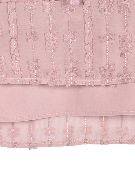 ﾁｭｰﾙﾓﾁｰﾌ刺繍のﾌｪﾐﾆﾝﾌﾟﾙｵｰﾊﾞｰ 詳細画像 ﾋﾟﾝｸ 7