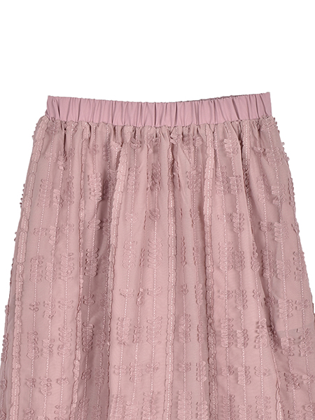 ﾁｭｰﾙﾓﾁｰﾌ刺繍のﾌｪﾐﾆﾝﾘﾎﾞﾝｽｶｰﾄ 詳細画像 ﾋﾟﾝｸ 3