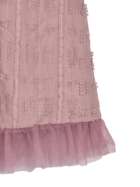 ﾁｭｰﾙﾓﾁｰﾌ刺繍のﾌｪﾐﾆﾝﾘﾎﾞﾝｽｶｰﾄ 詳細画像 ﾋﾟﾝｸ 5