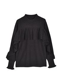 大人ﾌｪﾐﾆﾝなﾗｯﾌﾙふりるﾆｯﾄﾌﾟﾙｵｰﾊﾞｰ