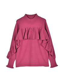 大人ﾌｪﾐﾆﾝなﾗｯﾌﾙふりるﾆｯﾄﾌﾟﾙｵｰﾊﾞｰ 詳細画像