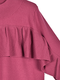 大人ﾌｪﾐﾆﾝなﾗｯﾌﾙふりるﾆｯﾄﾌﾟﾙｵｰﾊﾞｰ 詳細画像