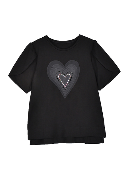 ｷﾗｷﾗﾊｰﾄﾁｭｰﾙTｼｬﾂ 詳細画像 ﾌﾞﾗｯｸ 1