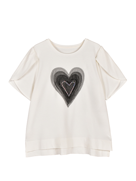 ｷﾗｷﾗﾊｰﾄﾁｭｰﾙTｼｬﾂ 詳細画像 ｵﾌﾎﾜｲﾄ 1