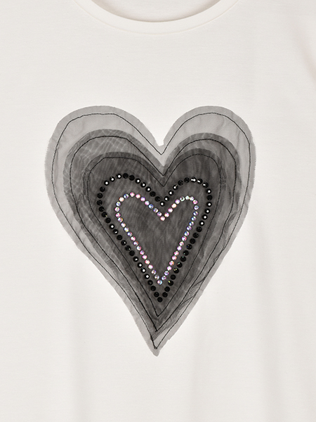 ｷﾗｷﾗﾊｰﾄﾁｭｰﾙTｼｬﾂ 詳細画像 ｵﾌﾎﾜｲﾄ 5